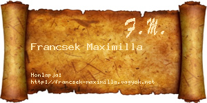 Francsek Maximilla névjegykártya