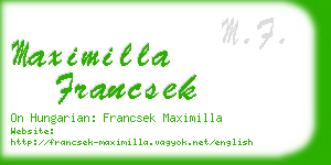 maximilla francsek business card